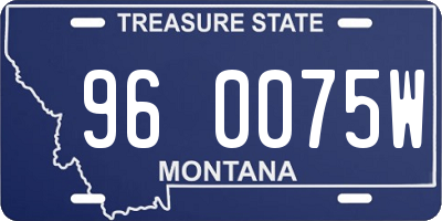 MT license plate 960075W