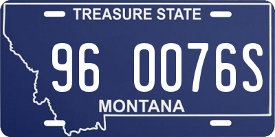 MT license plate 960076S