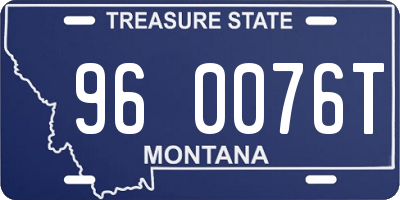 MT license plate 960076T