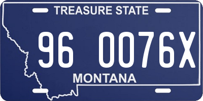 MT license plate 960076X