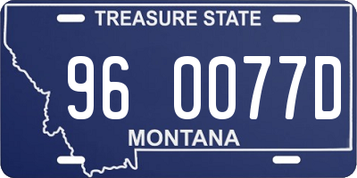 MT license plate 960077D