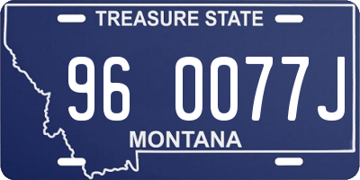 MT license plate 960077J