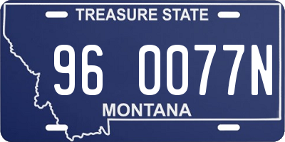 MT license plate 960077N