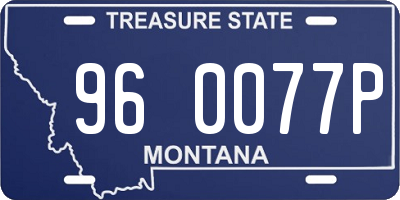MT license plate 960077P