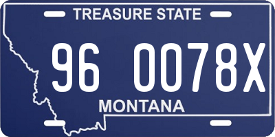 MT license plate 960078X