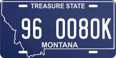 MT license plate 960080K