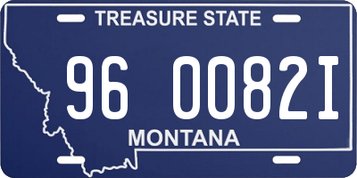 MT license plate 960082I