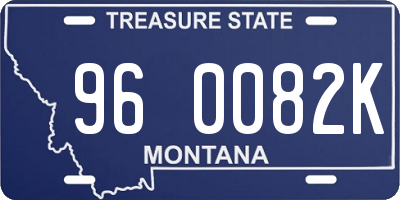 MT license plate 960082K