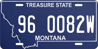 MT license plate 960082W