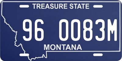 MT license plate 960083M