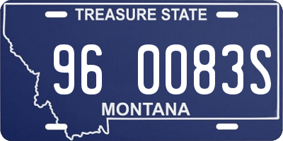 MT license plate 960083S