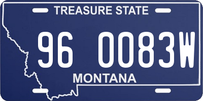 MT license plate 960083W
