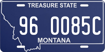 MT license plate 960085C