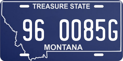 MT license plate 960085G