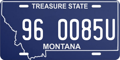MT license plate 960085U
