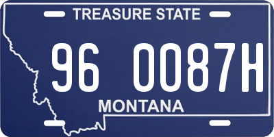 MT license plate 960087H
