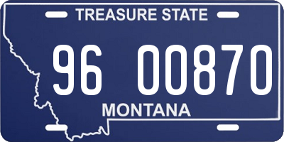 MT license plate 960087O