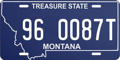 MT license plate 960087T