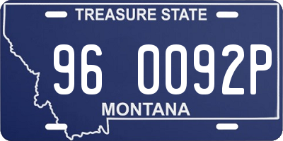 MT license plate 960092P