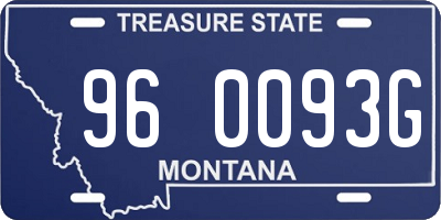 MT license plate 960093G