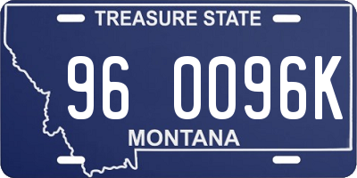 MT license plate 960096K
