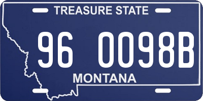MT license plate 960098B