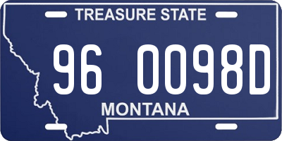 MT license plate 960098D