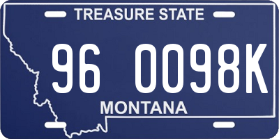 MT license plate 960098K