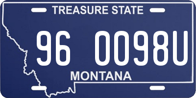 MT license plate 960098U