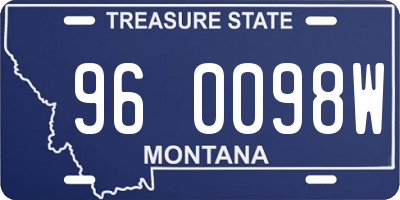 MT license plate 960098W