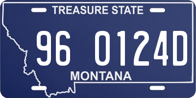 MT license plate 960124D