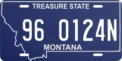 MT license plate 960124N