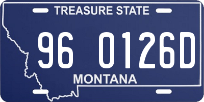 MT license plate 960126D