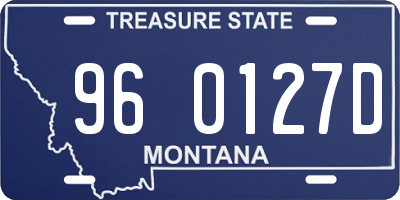 MT license plate 960127D