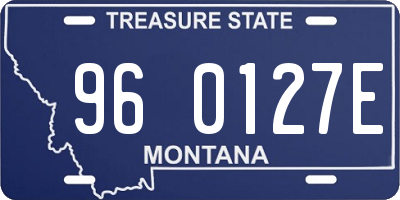 MT license plate 960127E