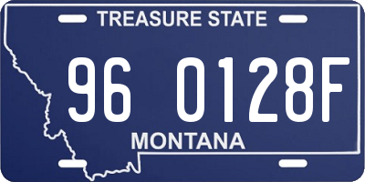 MT license plate 960128F