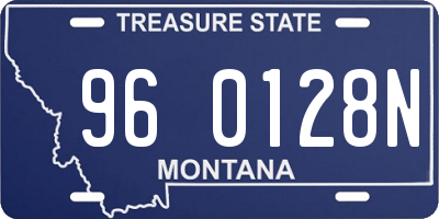 MT license plate 960128N