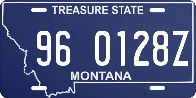 MT license plate 960128Z