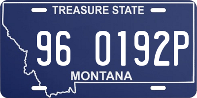 MT license plate 960192P