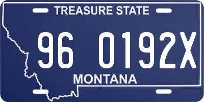 MT license plate 960192X