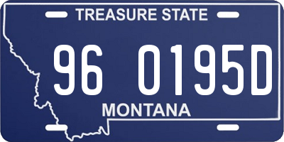 MT license plate 960195D