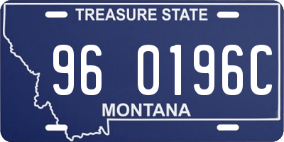 MT license plate 960196C