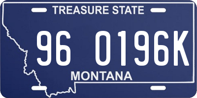 MT license plate 960196K