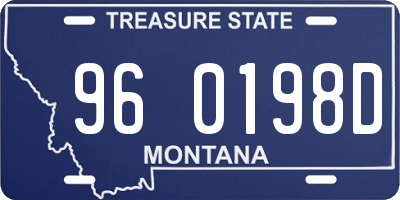 MT license plate 960198D