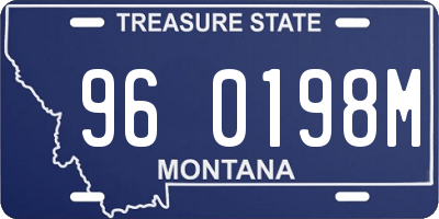 MT license plate 960198M