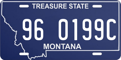 MT license plate 960199C
