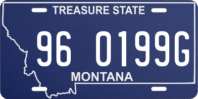 MT license plate 960199G