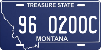 MT license plate 960200C