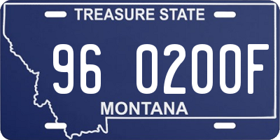 MT license plate 960200F