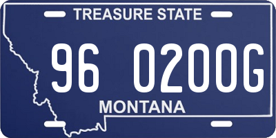 MT license plate 960200G